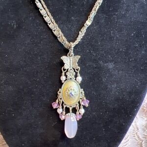 Vintage Avon Sweet Sorbet Pendant Double Layer Necklace Fairy